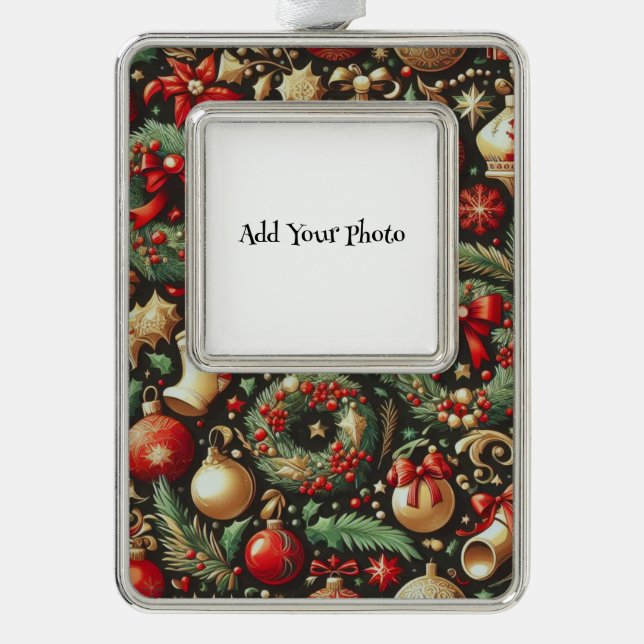 Weihnachtsdekorationen Rahmen-Ornament Silber (Vorderseite)