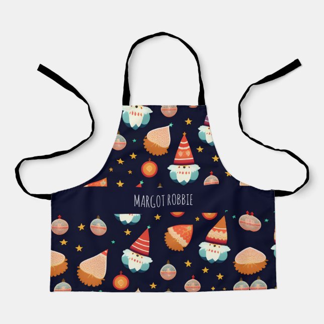 Weihnachtsdekorationen Retro Muster Schürze (Vorderseite)