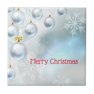 Weihnachtsdekorationen und Schneeflocken  Fliese