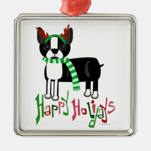 Weihnachtsdekorationshund Silbernes Ornament