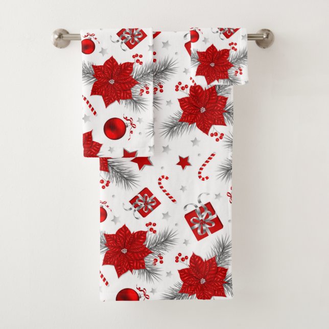Weihnachtsdekorationsmuster Badhandtuch Set (Insitu)