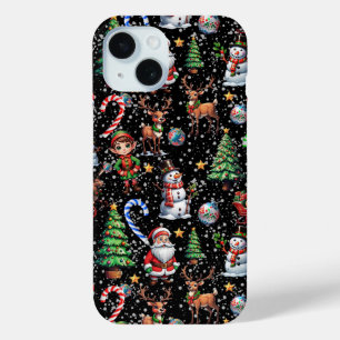 Weihnachtsdekorationsmuster mit schwarzem Hintergr Case-Mate iPhone Hülle