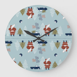 Weihnachtsdekorative Elemente Nahtlos Vintag Große Wanduhr