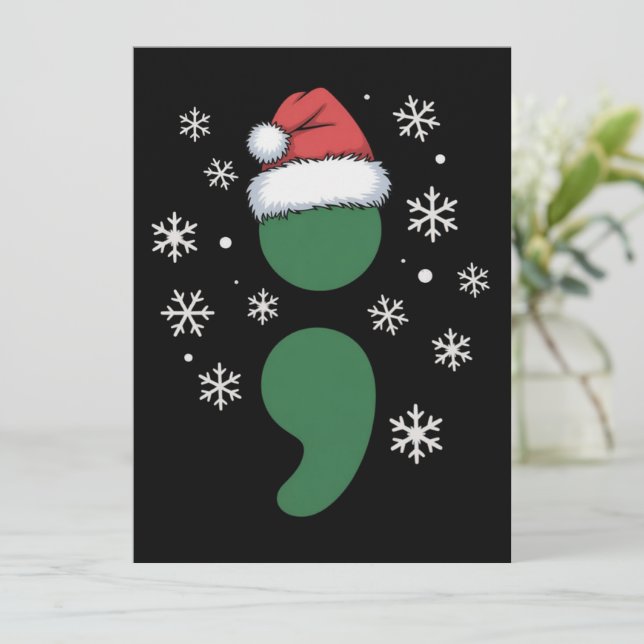Weihnachtsdepression Bewusstsein Xmas Feiertagskarte (Stehend Vorderseite)