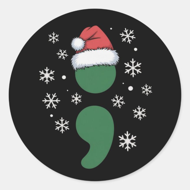 Weihnachtsdepression Bewusstsein Xmas Runder Aufkleber (Vorderseite)