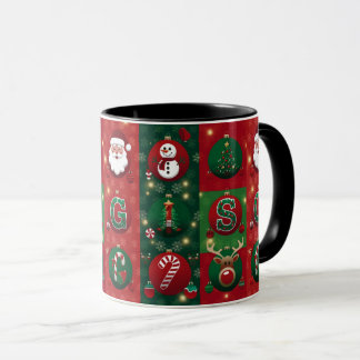 Weihnachtsdesign auf klassischer weißer Tasse