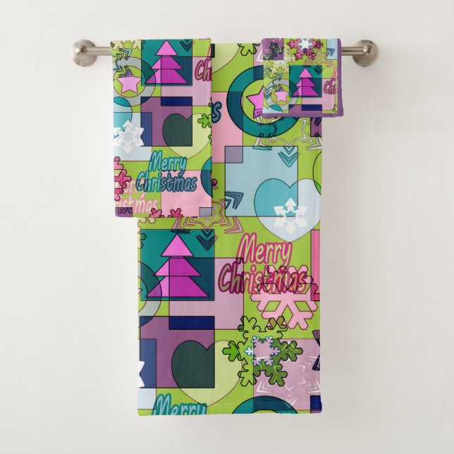 Weihnachtsdesign Badhandtuch Set (Insitu)
