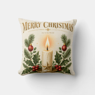 Weihnachtsdesign, elegante Kerze im Streichholzsch Kissen
