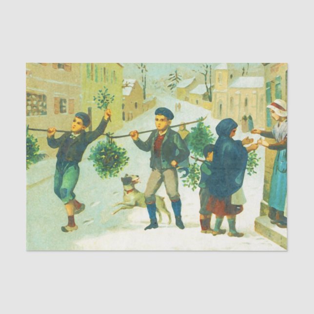 Weihnachtsdesign im Vintage-Stil Seidenpapier (Vorderseite)