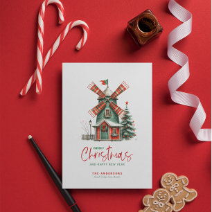 Weihnachtsdesign in Kleinstadt Karte