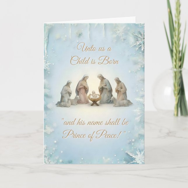 Weihnachtsdesign mit christlichem Thema Karte (Vorderseite)