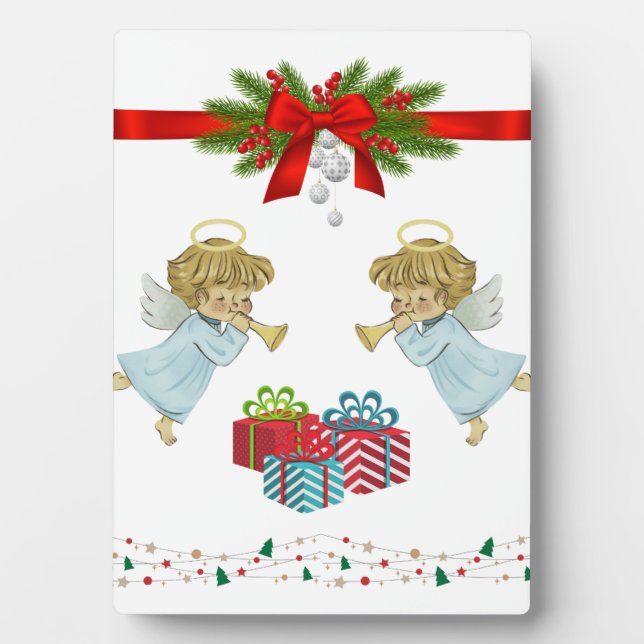 Weihnachtsdesign mit Engeln Fotoplatte (Vorderseite)