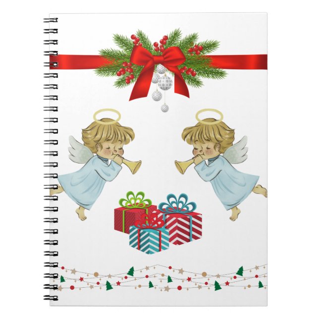 Weihnachtsdesign mit Engeln Notizblock (Vorderseite)