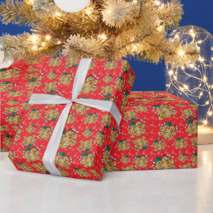 Weihnachtsdesign mit Lebkuchen Geschenkpapier