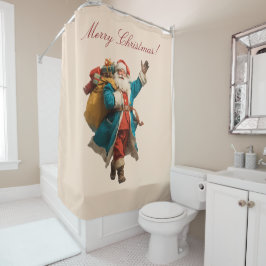 Weihnachtsdesign mit personalisiertem Vintage-Weih Duschvorhang