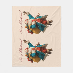 Weihnachtsdesign mit personalisiertem Vintage-Weih Fleecedecke