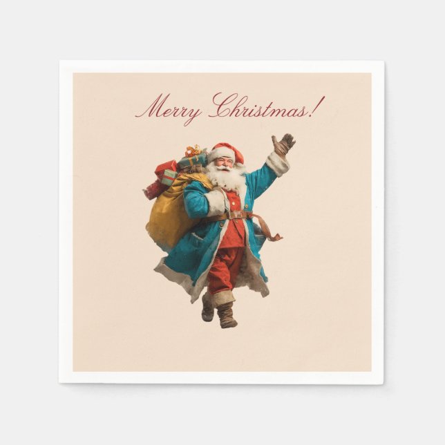 Weihnachtsdesign mit personalisiertem Vintage-Weih Serviette (Vorderseite)