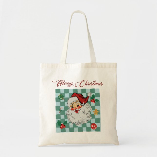 Weihnachtsdesign mit Vintage-Weihnachtsmann Tragetasche (Vorne)