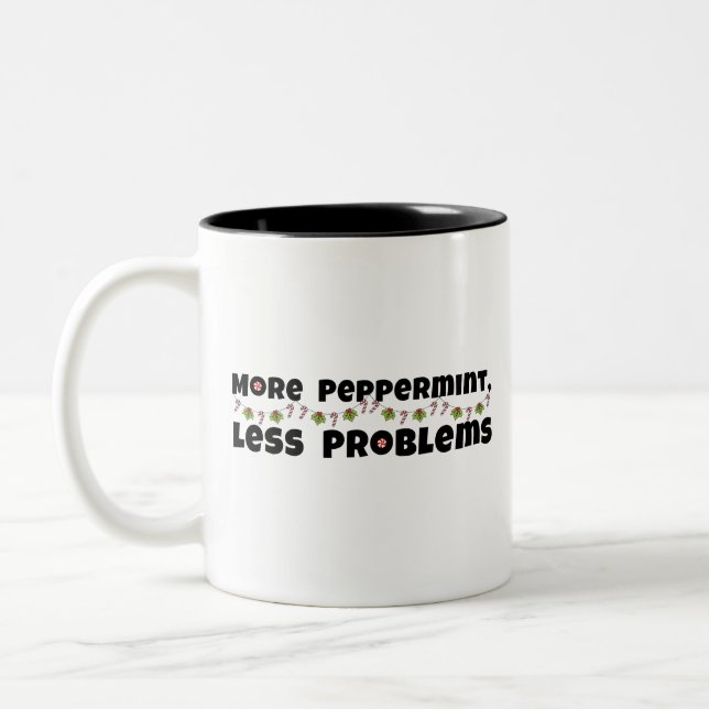 Weihnachtsdesign, Pfefferminzeffekte, weniger Prob Zweifarbige Tasse (Links)