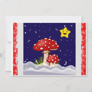 Weihnachtsdesign Pilze Einladung