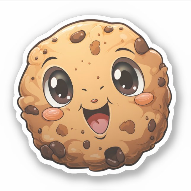 Weihnachtsdesserts runder Keks mit Niedlichen Auge Aufkleber (Vorderseite)