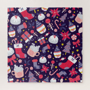 Weihnachtsdesserts, vintage Sternenmuster. Puzzle