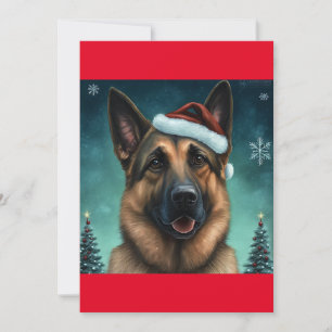 Weihnachtsdeutsch (Shepard) / Elsatisches Hundeges Feiertagskarte