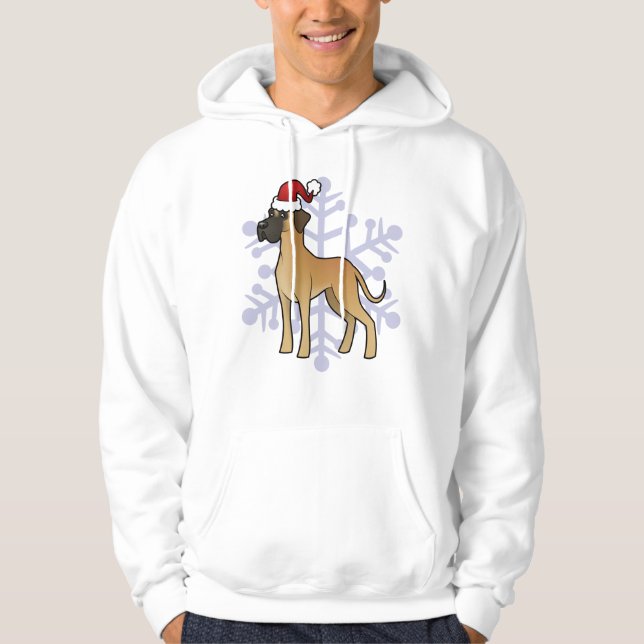WeihnachtsDeutsche Dogge Hoodie (Vorderseite)