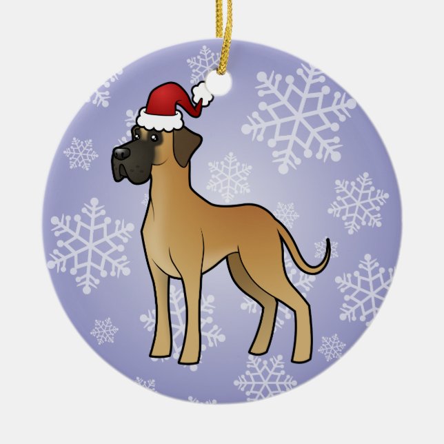 WeihnachtsDeutsche Dogge Keramikornament (Vorne)