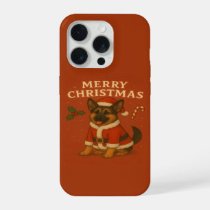 Weihnachtsdeutscher Schäferhund Hund Xmas Santa Hu iPhone 15 Pro Hülle