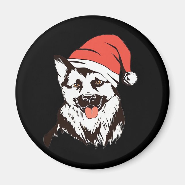 Weihnachtsdeutscher Schäferhund Klassischer T - Sh Magnet (Vorne)