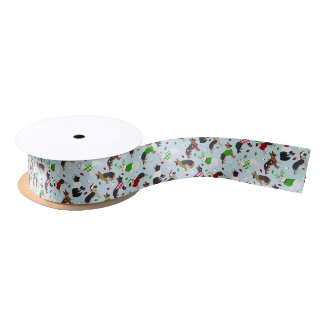 Weihnachtsdeutscher Schäferhund Satin Ribbon Satinband (Spule)