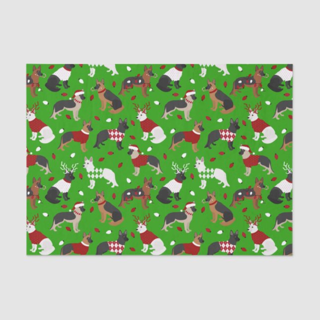 Weihnachtsdeutscher Schäferzwirn Seidenpapier (Vorderseite)