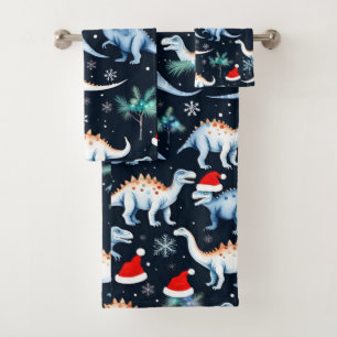 Weihnachtsdinosaurier Badhandtuch Set