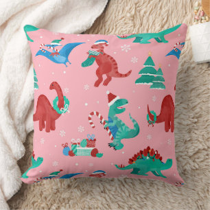 Weihnachtsdinosaurier Kinder Spaß Urlaub Winter Kissen