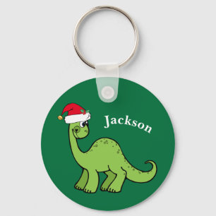 Weihnachtsdinosaurier Niedliche Custom Kids Green Schlüsselanhänger