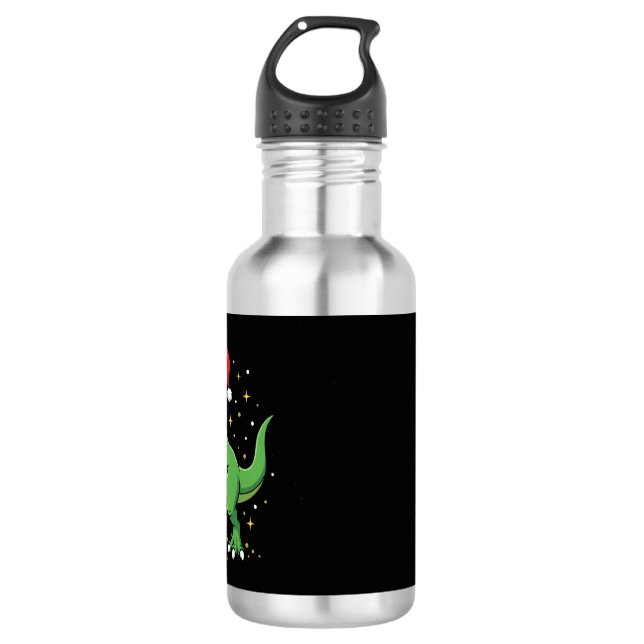 Weihnachtsdinosaurier Santa T Rex Edelstahlflasche (Vorderseite)