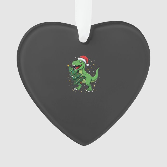 Weihnachtsdinosaurier Santa T Rex Ornament (Vorderseite)
