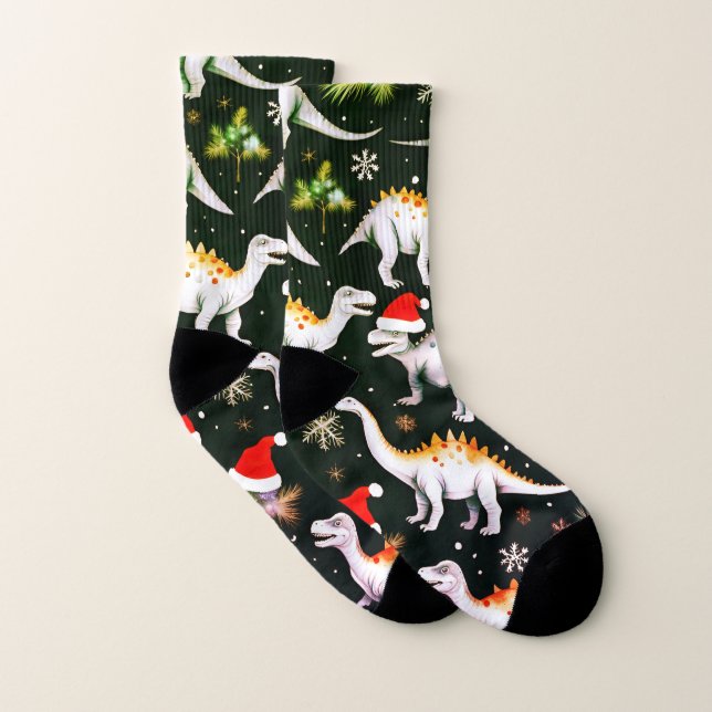 Weihnachtsdinosaurier Socken (Paar)
