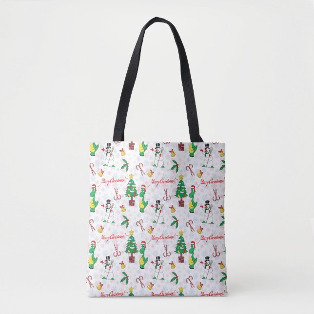 Weihnachtsdinosaurier und Schneemann (Vorderseite)