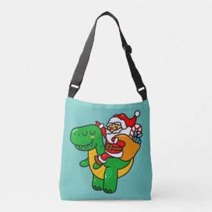 Weihnachtsdinosaurier Weihnachtsfeier Weihnachtsfe Tragetaschen Mit Langen Trägern
