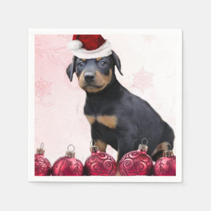 WeihnachtsdobermannPinscherwelpe Serviette