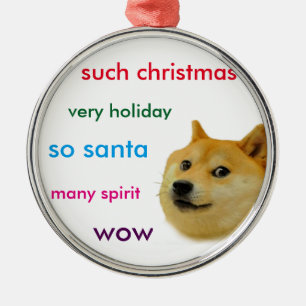 WeihnachtsDoge Silbernes Ornament