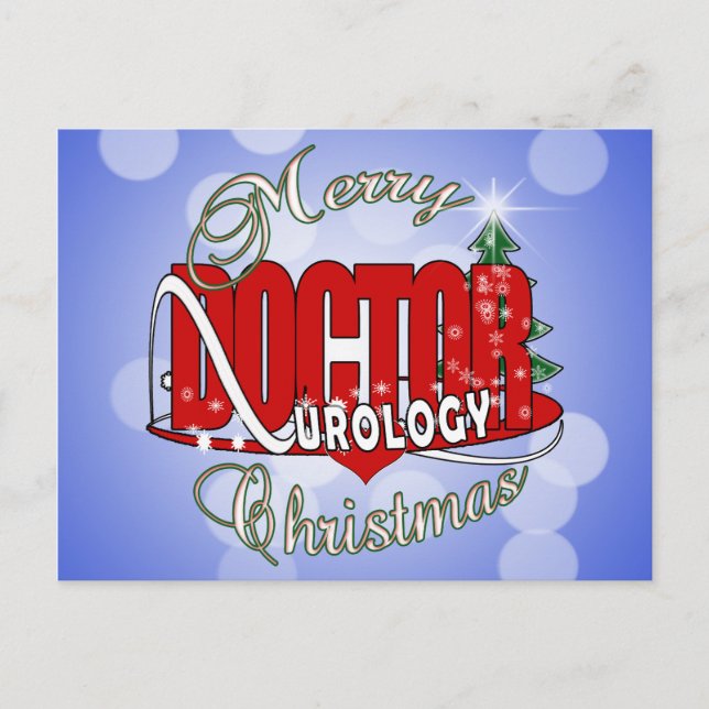 WEIHNACHTSdoktor UROLOGY UROLOGIST Feiertagspostkarte (Vorderseite)