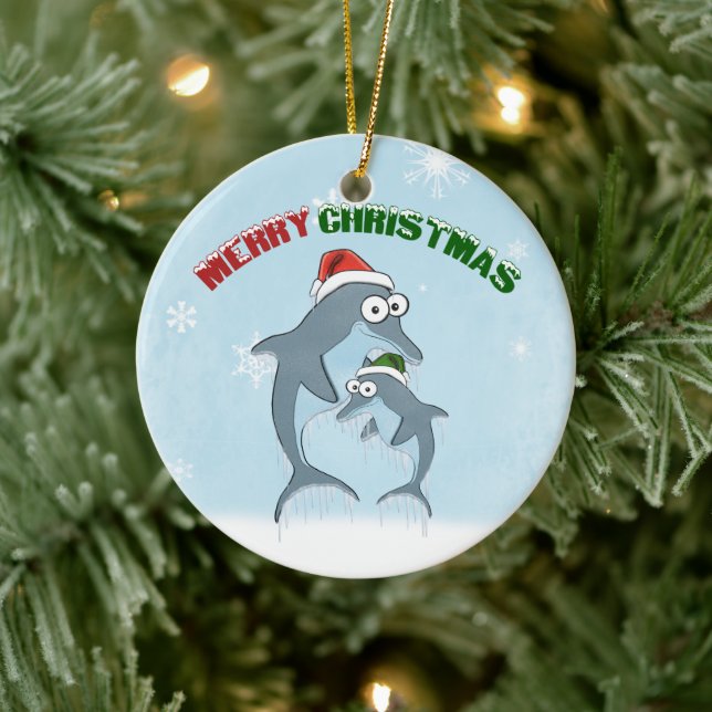 Weihnachtsdolphine Ornament (beidseitig) (Baum)