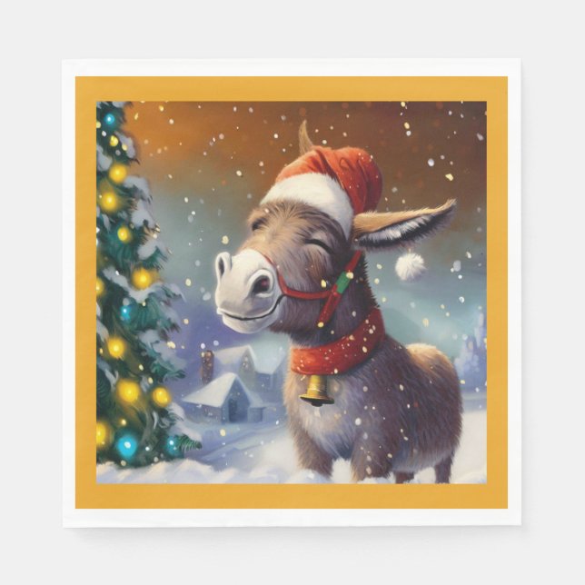 WeihnachtsDonkey 1 Serviette (Vorderseite)