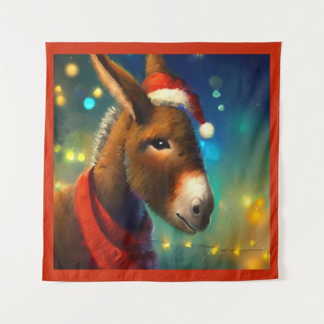 WeihnachtsDonkey 3 Wandteppich (Vorderseite)