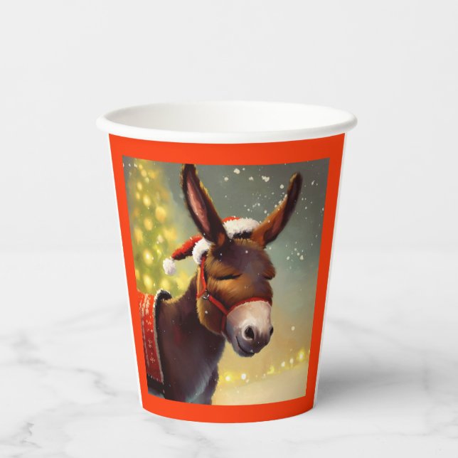 WeihnachtsDonkey 4 Pappbecher (Vorderseite)