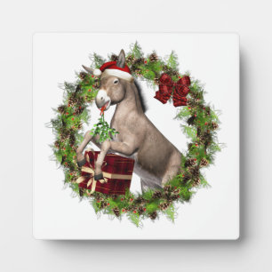 WeihnachtsDonkey Santa Tabletop Plaque mit Easel Fotoplatte