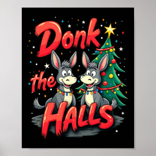 WeihnachtsDonkeys krumpeln in Weihnachtslicht Donk Poster